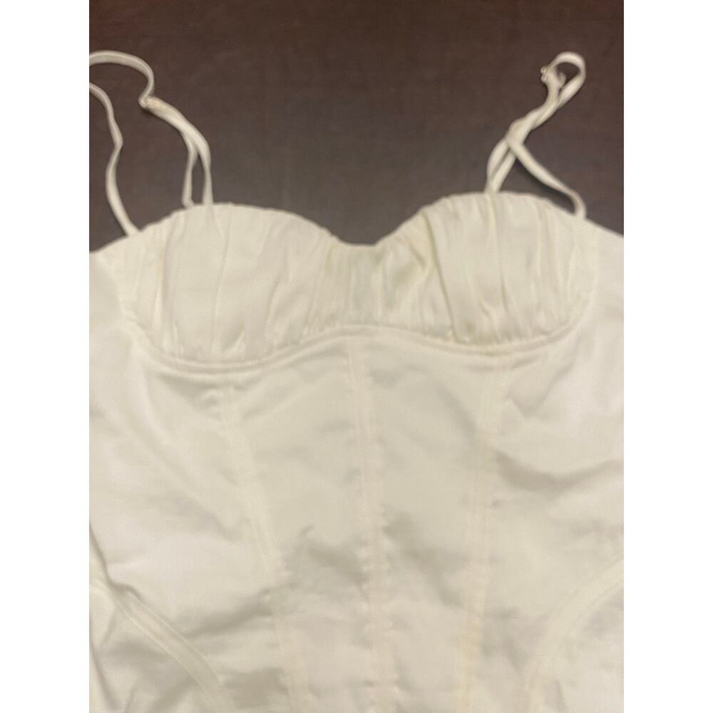 Zara Cream Corset Bodysuit Roused Bust Adjustable Strap Size Small Coquette Sexy